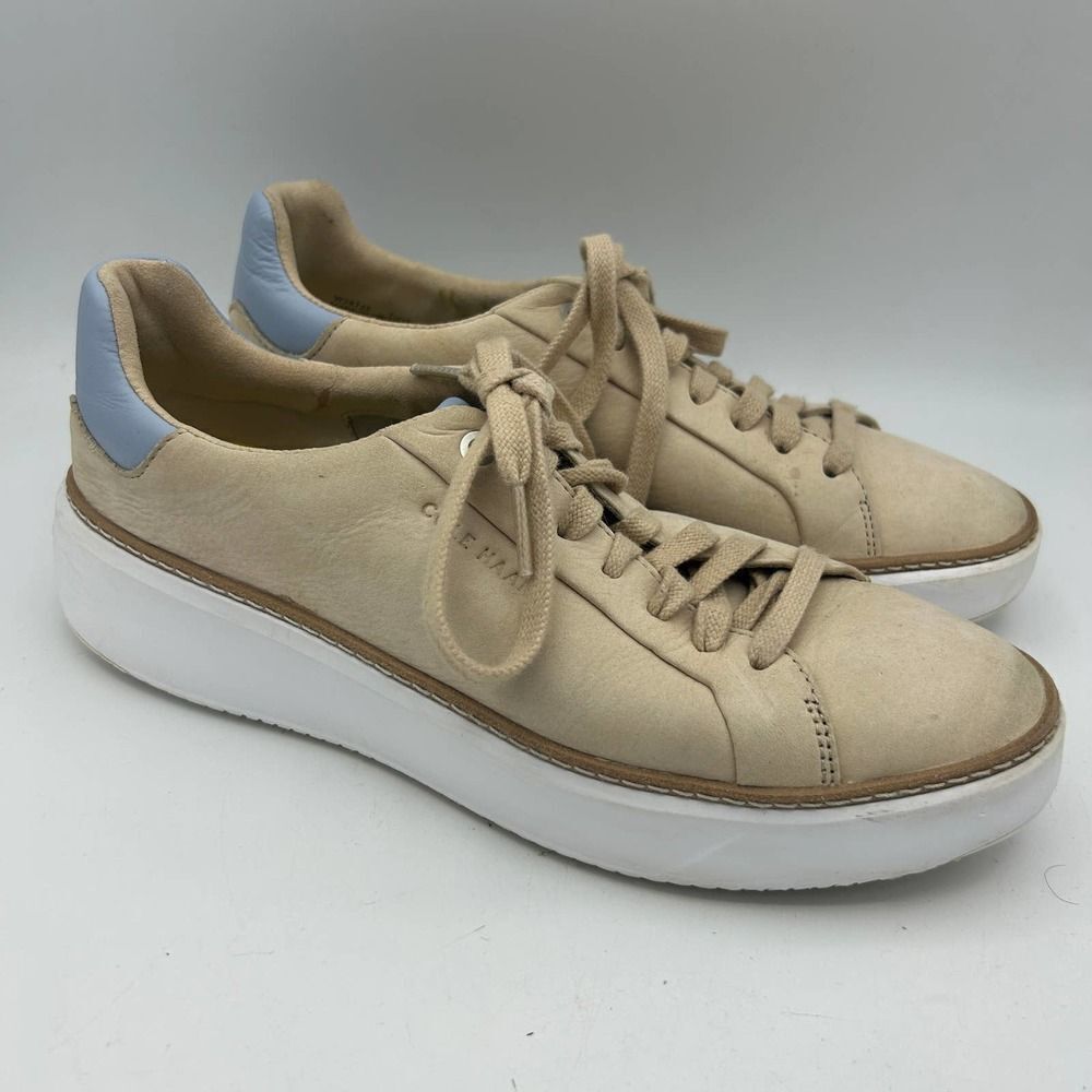 Cole‎ Haan 7 1/2 B Grand 360 Cream and Carolina Blue Top Sail Sneakers